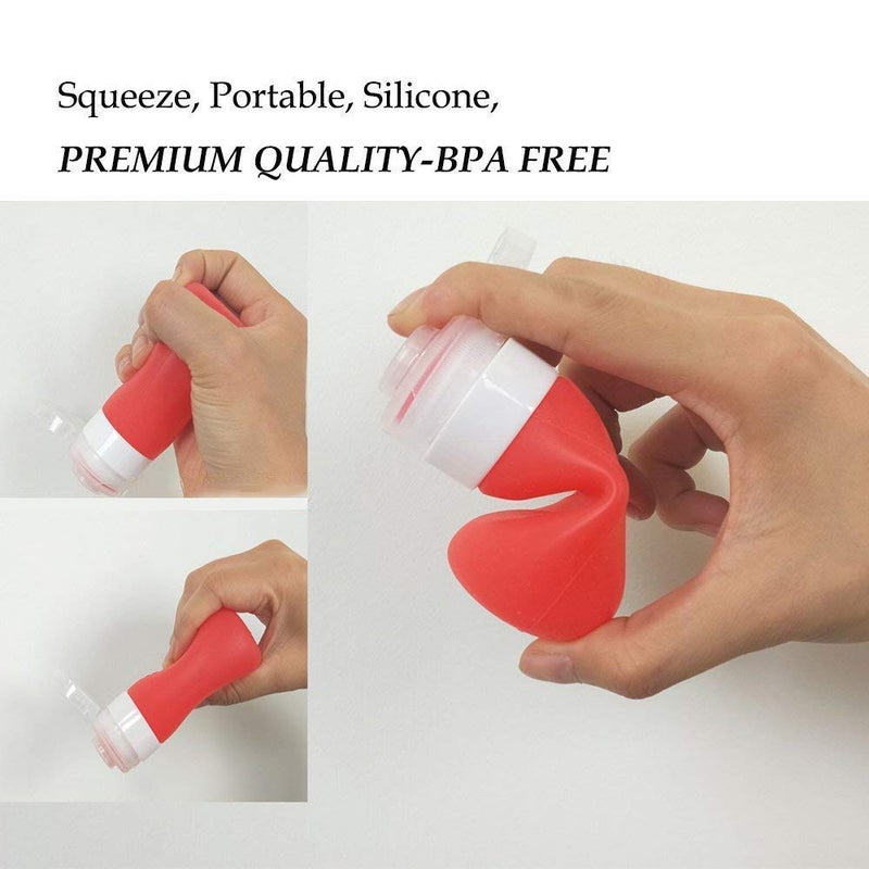 YINGGG Squeeze Portable Salad Dressing Container to Go Bottles for Sauces, Mini Salad Dressing Bottlesï¼ŒLeakproof Condiment Storage Bottle, Mini Ketchup Bottle Dressing to Go for Lunch set of 4 (37ML) - Image 3